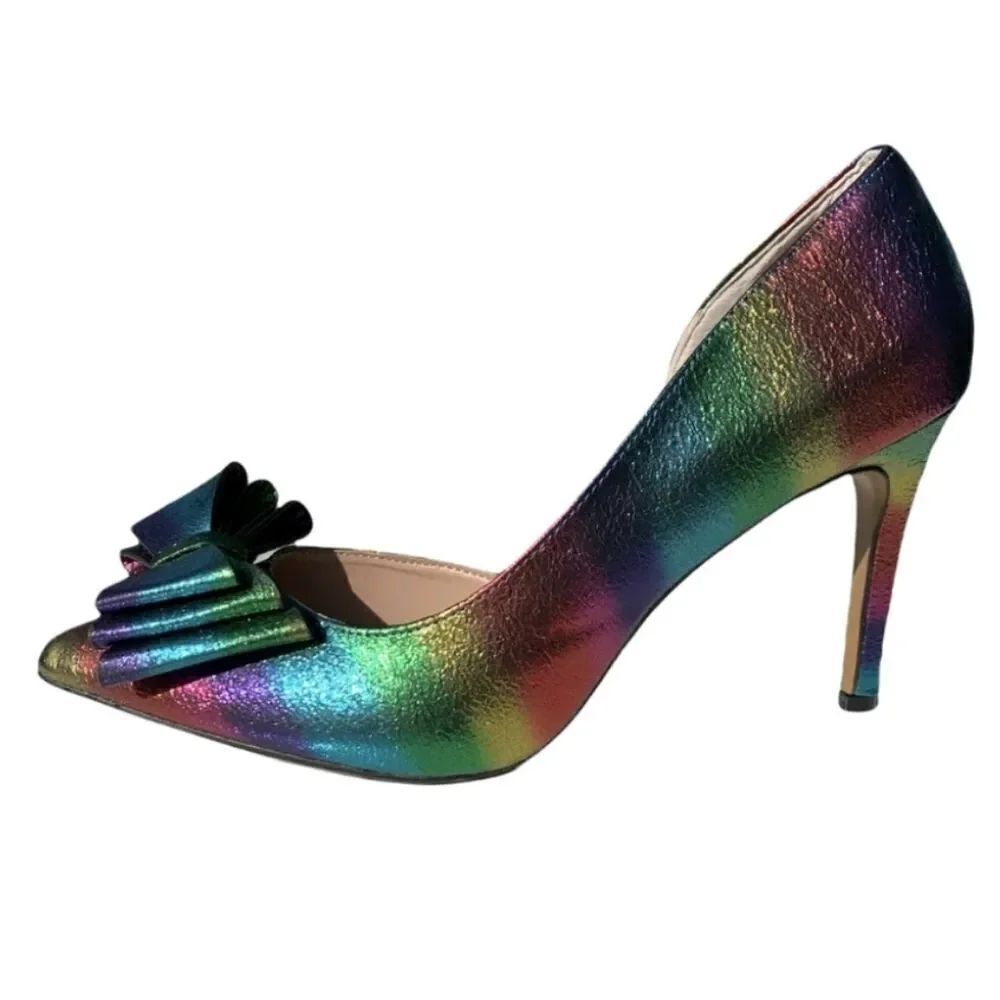 BRAND NEW BETSEY JOHNSON BARI RAINBOW D'ORSAY BOWKNOT HEEL SHOES